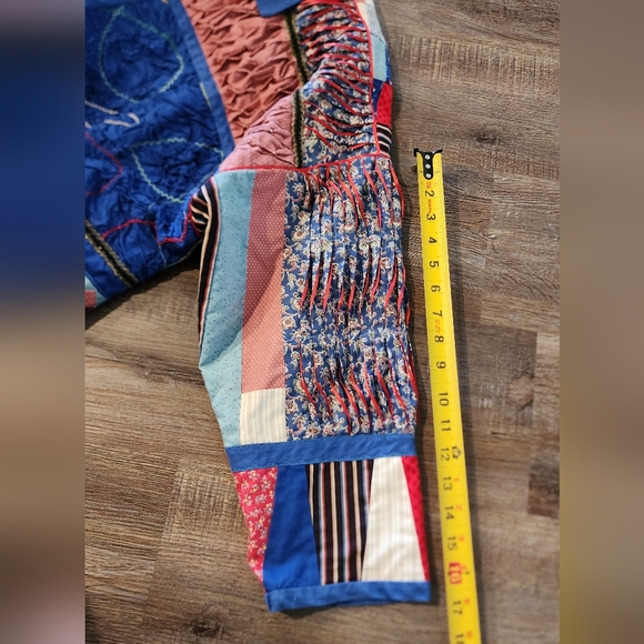 Vintage Handmade Quilted Jacket Womens L Multi color - Picture 10 of 10